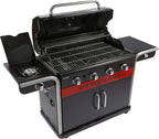 Char-Broil Barbacoa de Gas Gas2Coal 2.0 440 - Barbacoa híbrida de 4 quemadores con 2 bandejas para carbón patentadas, 2 grandes puertas - Ideal para cocinar al aire libre, jardín y patio