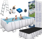 BESTWAY 56466 - Piscina Desmontable Tubular Power Steel 549x274x122 cm Depuradora de arena de 5.678 litros/hora