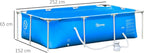 Outsunny Piscina Desmontable Tubular 252x152x65 cm con Depuradora de Cartucho 1200L/H Piscina Rectangular de Exterior para Adultos y Niños 2163L Azul