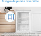 COMFEE' RCU83WH3EU(E) Congelador vertical independiente 88 Litros, 3 cajones, Congelador de gran capacidad, Termostato ajustable, Puerta reversible, Blanco