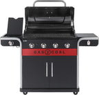 Char-Broil Barbacoa de Gas Gas2Coal 2.0 440 - Barbacoa híbrida de 4 quemadores con 2 bandejas para carbón patentadas, 2 grandes puertas - Ideal para cocinar al aire libre, jardín y patio