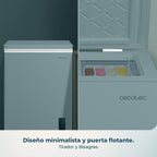 Cecotec Congelador Horizontal 143L Bolero CoolMarket Chest 143P White E. Cesta con Asas, Control Electrónico LED, UltraContact D-Cool, Dual Function, Puerta ZeroG (80º-30º), Fast Freezing, Compacto