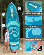 Tabla de Paddle Surf Hinchable 320cm con Accesorios Incluidos de Primera Calidad, Remo Ajustable, Bomba de Mano, Mochila de Transporte. 320 x 84 x 15 cm, Soporta hasta 158Kg