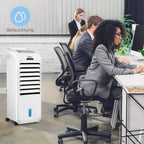Midea Luftkühler mit Wasserkühlung, Klimaanlage Mobil, Ventilator mit 5L Wasserkühlung, Luftbefeuchter und Ionisation, Klimaanlage Ohne Abluftschlauch, 355m³/h, Ventilator mit Fernbedienung,55W,Weiß