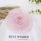 Organza Rolled Rose Fabric Flower Applique - White 11CM