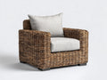 Sillones de ratán tejido 98x91x80 cm - Marrón-Gris claro - Diseño amplio para salón o terraza cubierta