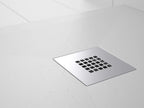 Plato de ducha Resina PLES Blanco 150x80 – Textura Pizarra – Antideslizante – Incluye rejilla y sifón