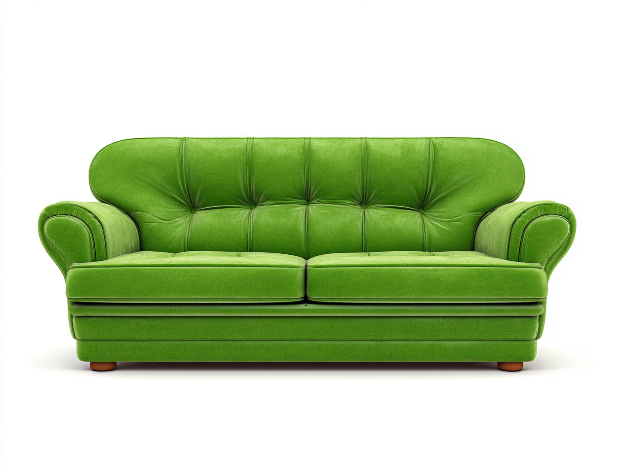 Sofás 2 plazas de tela 180x88x80 cm verde - diseño clásico acolchado