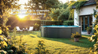 Gre KIT240GF Piscina de Acero Elevada, Redonda con Aspecto Acero Grafito, Piscinas Desmontables para Jardín, 240 x 120 cm, Kea