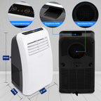 SereneLife Mini Klimaanlage mobil, 3-in-1 mobiles Klimagerät mit Abluftschlauch – Luftkühler, Luftentfeuchter & Ventilator, Air conditioner – 9.000 BTU, 1,5L Feuchtigkeit/Stunde, kühlt Räume bis 42 m2