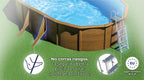 Piscina de Acero Elevada,Ovalada con Aspecto Madera. Piscinas Desmontables para Jardín. 730 x 375 x 120 cm - Piscina Gre KIT730W Pacific.