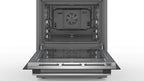 Bosch HKR39C250 Serie 4 Elektro-Standherd, 60 cm breit, EcoClean Direct Reinigungshilfe, 3D Heißluft Backen auf 3 Ebenen, LED-Display-Steuerung, erweiterbare Kochzone für großes Kochgeschirr