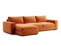 Sofá esquinero 212x88x84 cm - gris claro - tapizado con chaise para salón