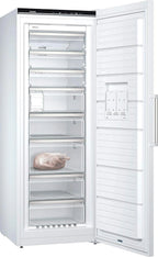 Siemens GS54NAWCV iQ500 Gefrierschrank, 176 x 70 cm, 327 L, noFrost nie wieder abtauen, bigBox Platz für großes Gefriergut, varioZone flexible Glas-und Schubladen, Weiß