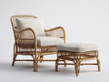 Sillones de ratán ratán natural 75x80x85 cm color beige madera uso interior exterior estilo moderno con reposapiés