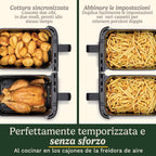 Cuisinart Tri Zone Air Fryer y Horno 13,6L sin PFAS | 3 zonas | 2 cestas 4,3L + horno 5L | 9 funciones: freír, asar, grillar, hornear, recalentar, deshidratar, pizza, tostar, manual