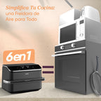 Cosori Freidora de Aire Dual Blaze TwinFry 10 Litro-True Metal-Doble Resistencia 2800 W (35–240 °C)-Divisor para Zonas de la Gran Doble Cesta-6 Funciones-Smart WiFi-Máx 10 Personas-Limpiable