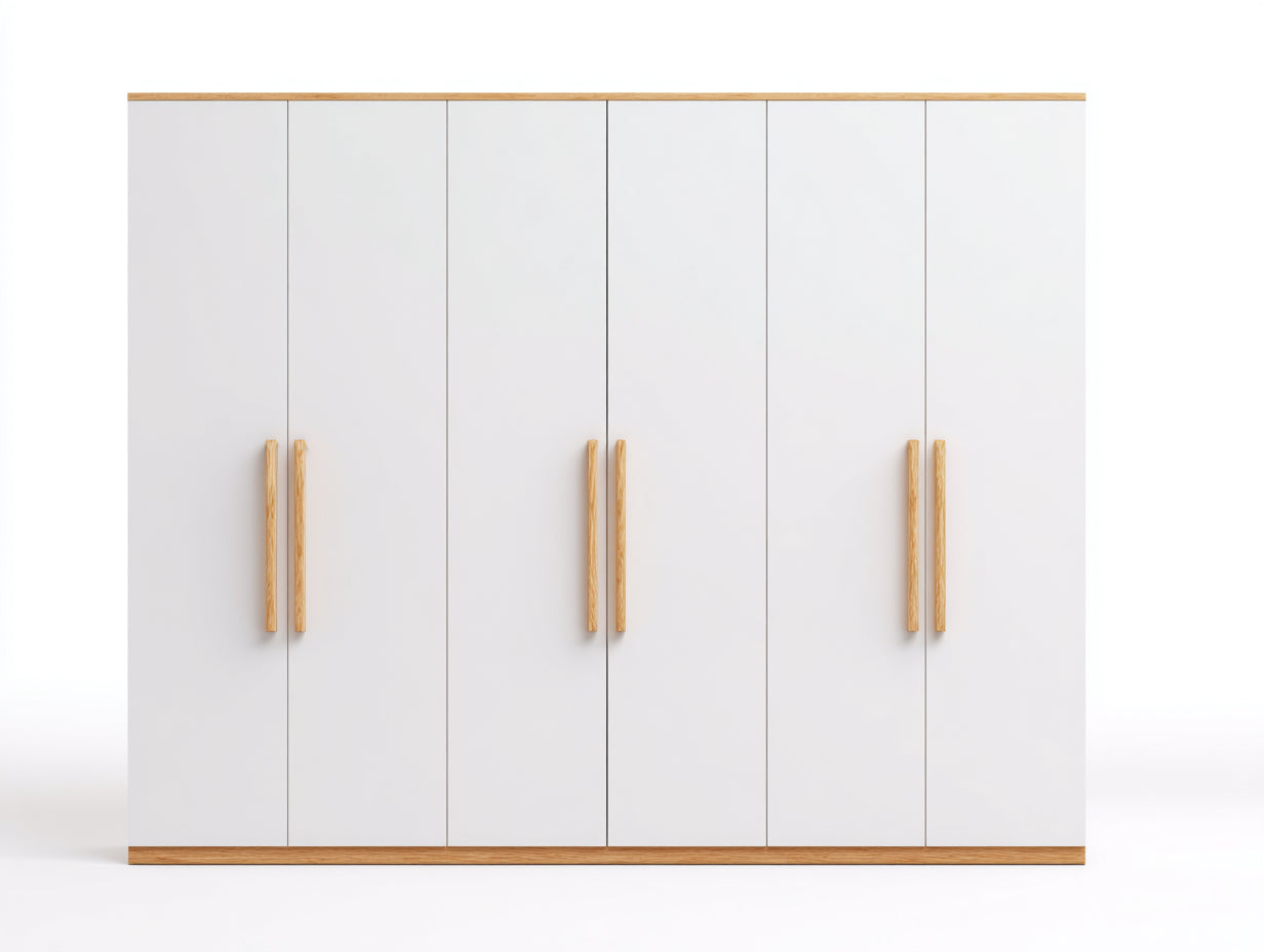 Armarios armario madera 240x60x200 cm blanco diseño moderno almacenamiento dormitorio