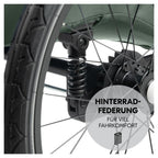 hauck Fahrradanhänger & Kinderwagen Dryk Duo Plus mit Federung, für 2 Kinder (6-48 Monate), inkl. Deichsel, Buggyrad, Fahne und LED Licht, Faltbar, Höhenverstellbar, XL Kofferaum (Dark Green)