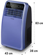 Klarstein Mobile Klimaanlage mit Abluftschlauch, 4-in-1 Klimagerät mit Ventilator, Luftentfeuchter & Nachtmodus, Kleine & Portable Klimaanlage für Wohnung & Büro, Niedriger Verbrauch, 9000 BTU