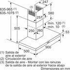 Balay - Campana Extractora Decorativa de Pared, 90 cm de ancho, Iluminación LED, Filtros aptos para Lavavajillas, Acero Inoxidable, 3BC097EX