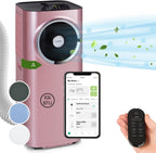 Klarstein Mobile Klimaanlage mit Abluftschlauch, 5-in-1 Klimagerät, Ventilator, Luftentfeuchter, Luftreiniger & Nachtmodus, App-Steuerung, Kleine & Portable für Wohnung & Büro, 12000 BTU