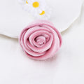 Velvet Rolled Rose Fabric Flower Applique - Wine Red 5CM