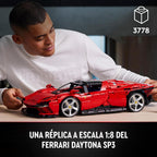 Technic Ferrari Daytona SP3, Maqueta de Súper Coche Rojo para Construir, Escala 1:8, Regalo Coleccionable para Hombres y Mujeres, Ultimate Car Concept 42143