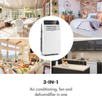 Klarstein Mobile Klimaanlage mit Abluftschlauch, 4-in-1 Klimagerät mit Ventilator, Luftentfeuchter & Nachtmodus, Kleine & Portable Klimaanlage für Wohnung & Büro, Niedriger Verbrauch, 9000 BTU