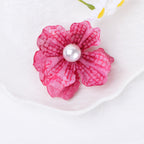 Ombre Petal Fabric Flower with Pearl Center - Product Detail Photo 1
