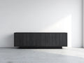 Mueble recibidor 180x40x55 cm - madera negra estriada para entrada - estilo moderno bajo