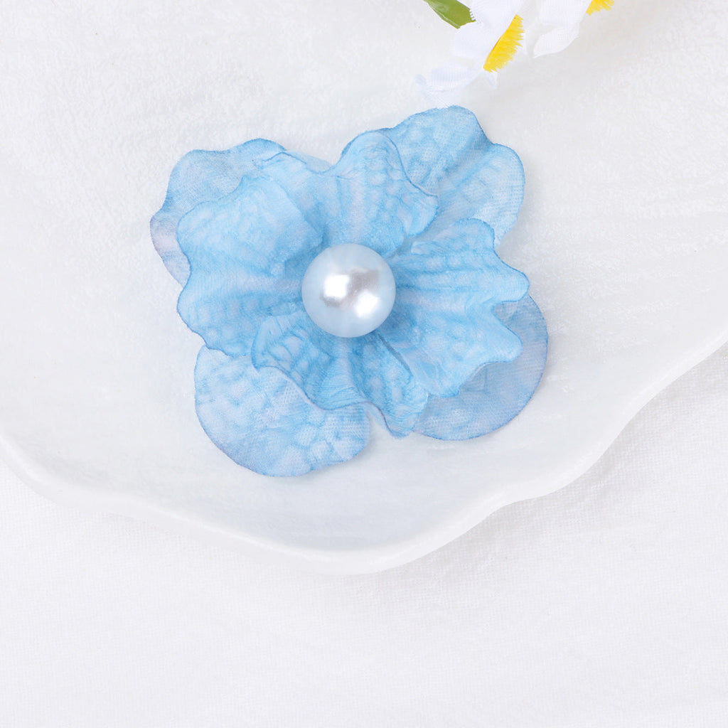 Ombre Petal Fabric Flower with Pearl Center - Product Detail Photo 3