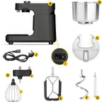 Ooni Halo Pro Mezcladora Profesional de Masa en Espiral 7,3L con Accesorios, 58 Velocidades – Ideal para Pan y Pizza – Gris Antracita