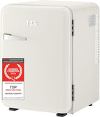 TZS First Austria lautloser Minikühlschrank | Retro Design | Einstellbare Kühlleistung | Türgriff |Thermoelektrisches Kühlsystem | 40L | creme