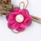Pearl Center Mesh Fabric Flower Applique - Product Detail Photo 4