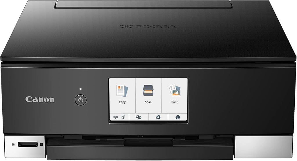 Canon PIXMA TS8750 Multifunktionsdrucker 3in1 (Tintenstrahl,Drucken, Kopieren, Scannen, A4, 10,8 cm Touch LCD, WLAN, Duplexdruck, 2 Papierzuführungen, 2 x 100 Blatt, 6 Separate Tinten) schwarz