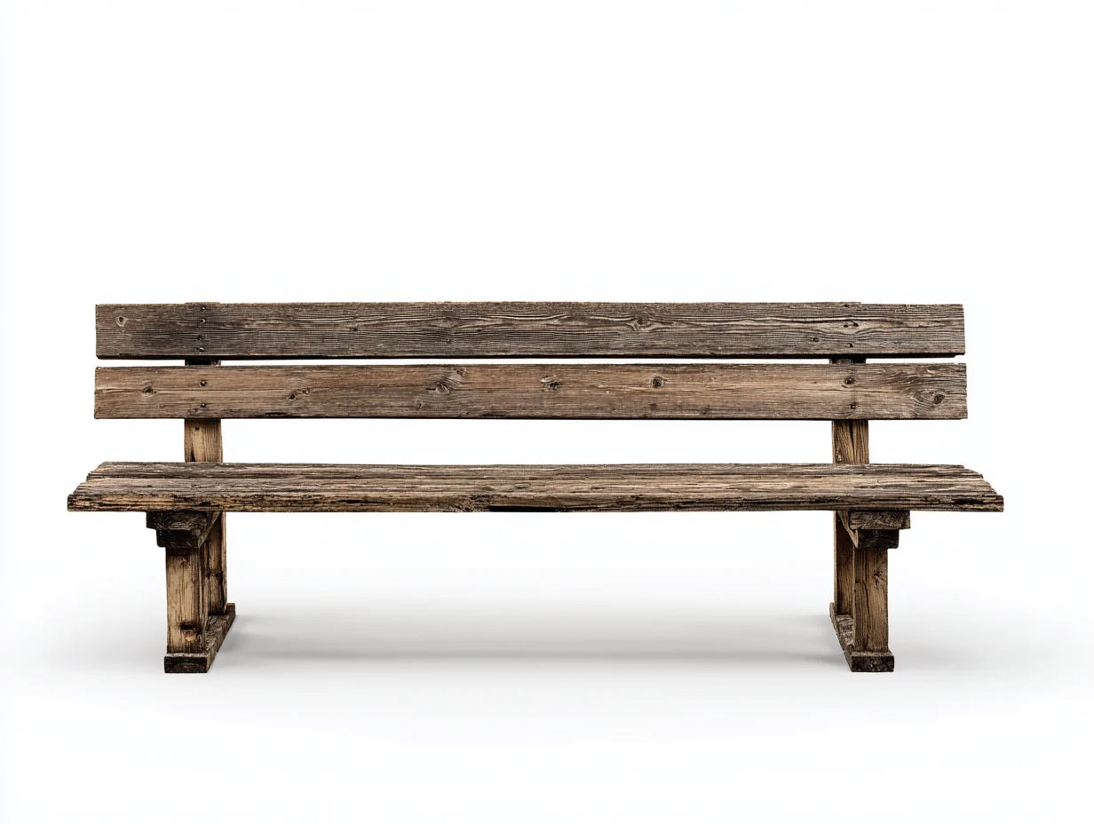 Bancos de jardín de madera maciza 160x55x82 cm - Natural envejecido - Diseño rústico exterior