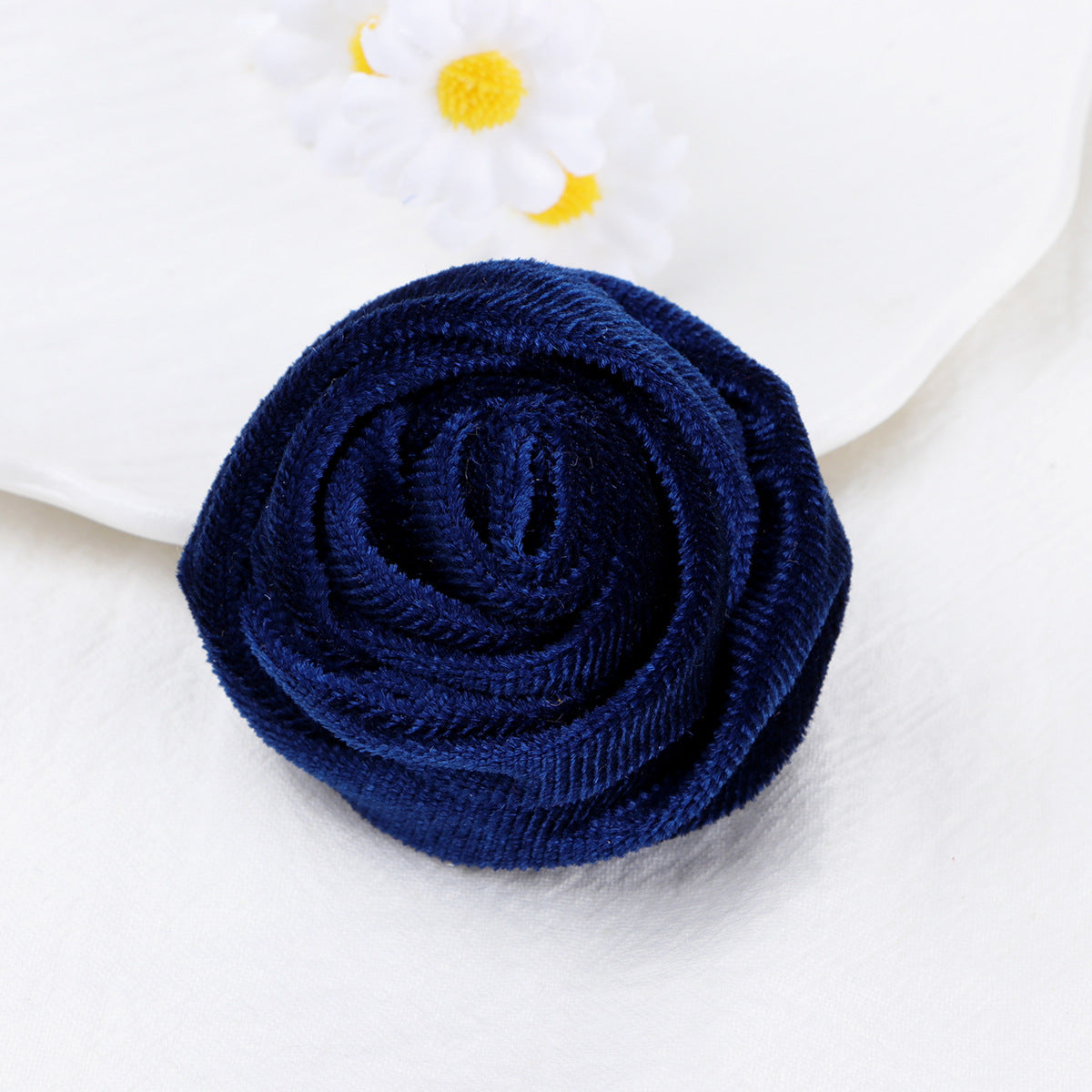 Velvet Rolled Rose Fabric Flower Applique - Product Detail Photo 3