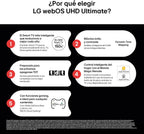 50UA73006LA - TV 50", UHD 4K, WebOS 25, Ultimate IA, HDR10 Pro, Super Upscaling, Dolby Digital Plus, Google Assistant, Negro