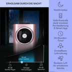 Klarstein Mobile Klimaanlage mit Abluftschlauch, 5-in-1 Klimagerät, Ventilator, Luftentfeuchter, Luftreiniger & Nachtmodus, App-Steuerung, Kleine & Portable, für Wohnung & Büro, 12000 BTU
