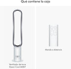 Cool™ Ventilador de torre (AM07) Air Multiplier™, ventilador sin aspas potente con tecnología Air Multiplier™ (Blanco/Plata)