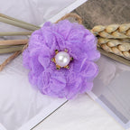 Lace Mesh Fabric Flower with Pearl Center - Product Detail Photo 2