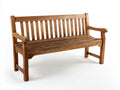 Bancos de jardín 150x60x90 cm - madera marrón para exterior - estilo clásico con reposabrazos