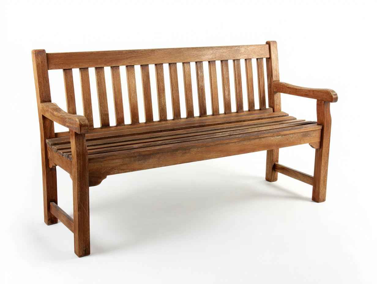 Bancos de jardín 150x60x90 cm - madera marrón para exterior - estilo clásico con reposabrazos