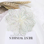 Sparkly Rhinestone Camellia Fabric Flower Applique - Black 11cm