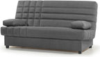 SHIITO - Sofá Cama de 3 Plazas con Arcón Interior - 100 x 193 x 100 cm - Modelo Romeo - con Apertura Clic-Clac - Incluye 2 Cojines - Color Gris Oscuro