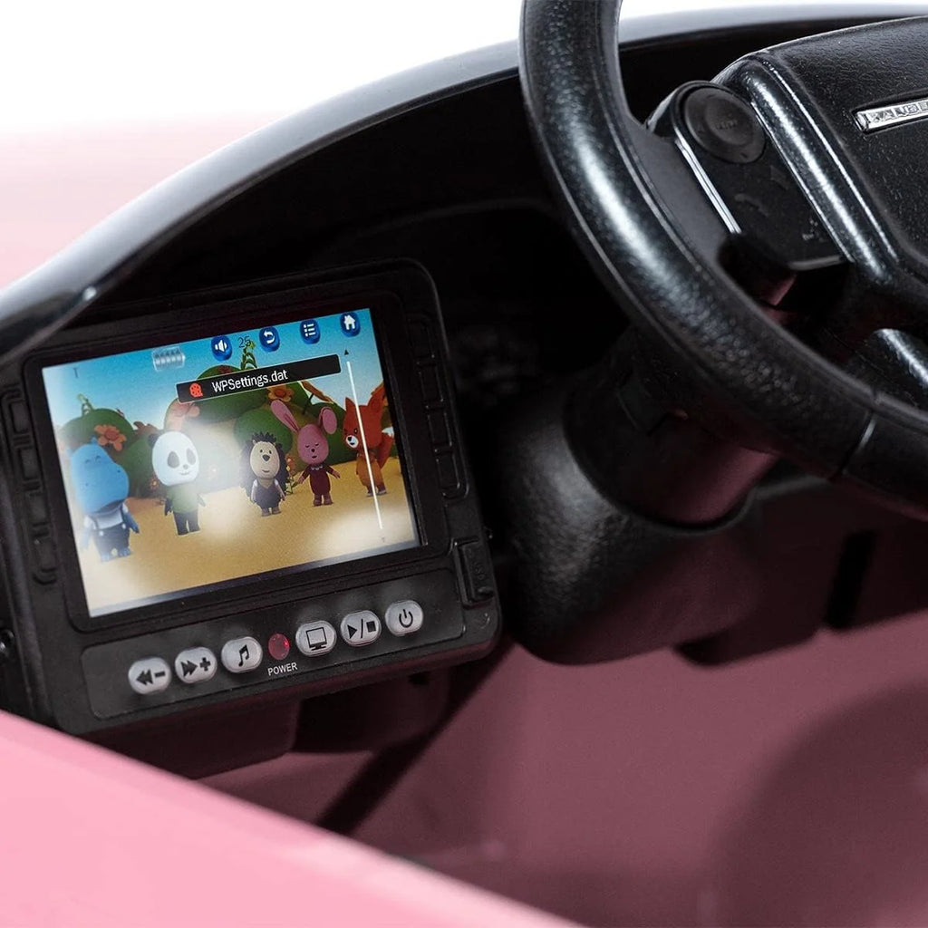 Coche eléctrico Infantil Rosa Land Rover Evoque 12V con Pantalla MP4, Mando a Distancia y Ruedas de Goma EVA