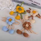 Woven Flower with Looped Stem Charm - Brown 11CM