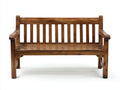 Bancos de jardín de madera 160x60x88 cm - marrón natural - diseño clásico con reposabrazos