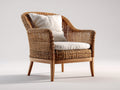 Sillones de ratán 75x70x80 cm - con asiento acolchado - color marrón - estilo natural moderno